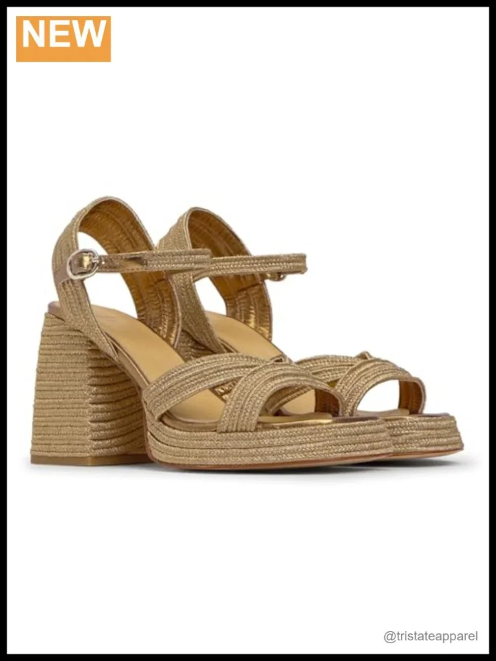 Metallic Weave Platform Sandal